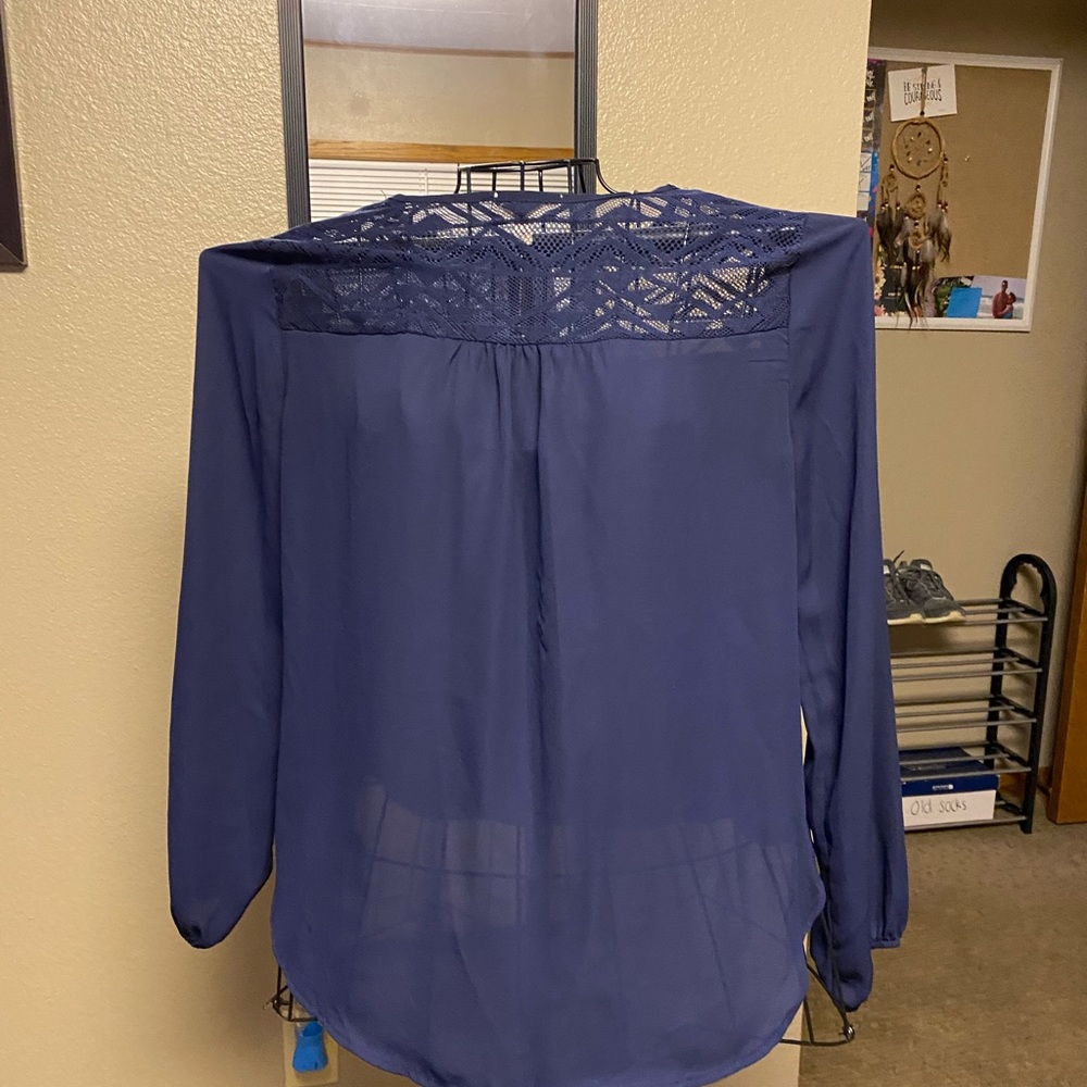 Long sleeve top with lace accents